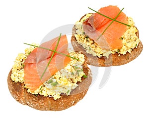 Salmon And Scrabbled Eggs On Toast