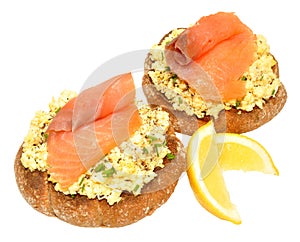 Salmon And Scrabbled Eggs On Toast