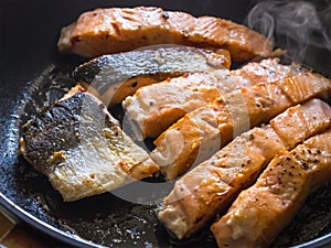 Salmon slices