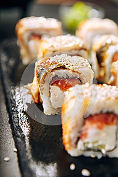Salmon and Smoked Eel Sushi Roll