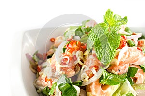 Salmon spicy salad