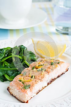 Salmon with Spinach