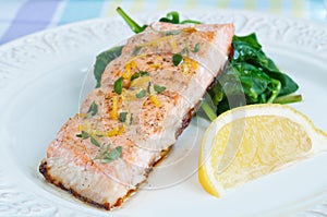 Salmon with Spinach