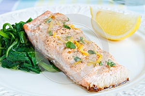 Salmon with Spinach