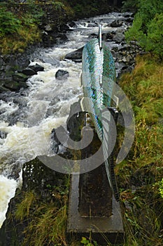 Salmon statue in Ketchikan, Alaska