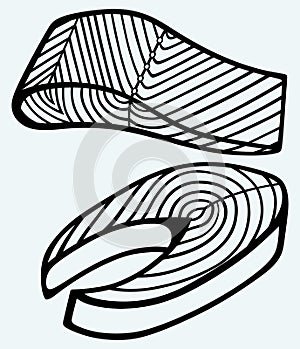 Salmon steak red fish