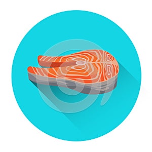 Salmon Steak Seafood Fish Fresh Food Icon