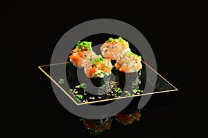 Salmon sushi foursome photo