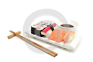 Salmon sushi tray