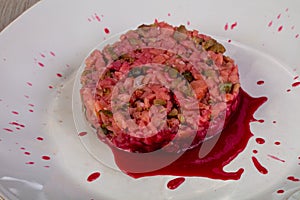 Salmon tartar with cauce photo