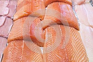 Salmon and troat fillet fish