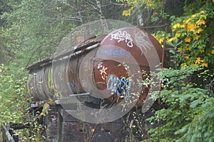 Salmonberry River Trail`s Abandoned Railroad Water Tank