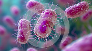 Salmonella Typhi Bacteria Under a Microscope AI Generated