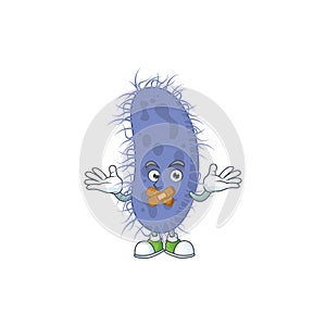 Salmonella typhi mascot cartoon design with quiet finger gesture