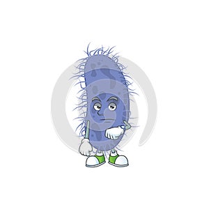 Salmonella typhi with waiting gesture cartoon mascot design concept