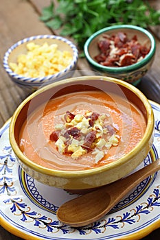 Salmorejo, spanish chilled tomato soup photo