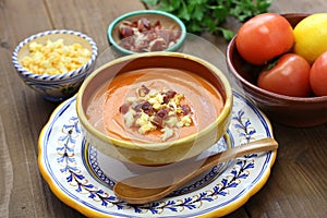 Salmorejo, spanish chilled tomato soup photo