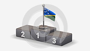 Salomon Islands 3D waving flag illustration on winner podium.