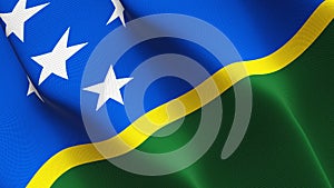 Salomon Islands flag waving on wind.