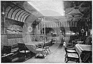 Salon of a German transatlantic ocean liner SS Kaiser Wilhelm der Grosse.