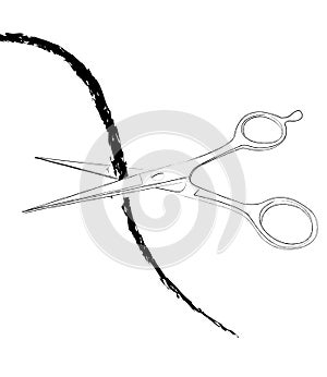 Salon style hair cut scissors curls symbol