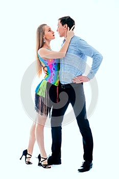 Salsa dancing couple