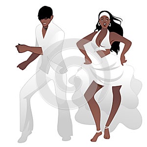 Salsa Party Time. Young couple dancing latin music
