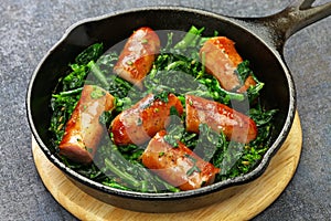 Salsiccia e cime di rapa, sausage and braised tunip greens