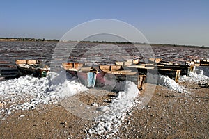 Salt area, lac Rose, Senegal. photo