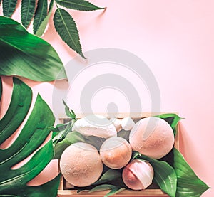 Salt bath bombs still life