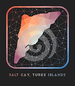 Salt Cay, Turks Islands map design.
