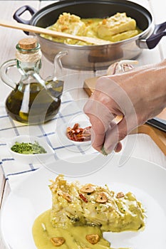 Salt cod in a pilpil sauce