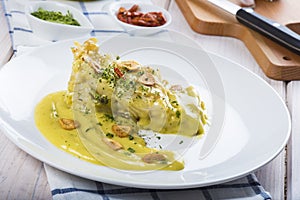 Salt cod in a pilpil sauce