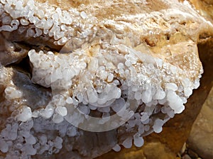 Salt crystallisation at coast of the Dead Sea, Jordan