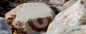 Salt crystallisation at coast of the Dead Sea, Jordan