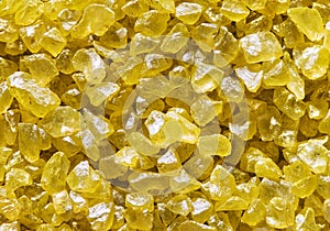 Salt Crystals Background, Yellow Crystallized Salts Stone