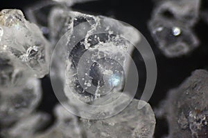 Salt crystals under polarized light microscope