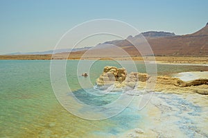 Salt deposition on the shores of the Dead Sea