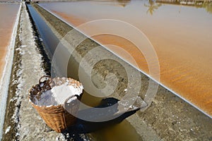 Salt evaporation ponds.