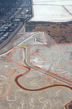 Salt evaporation ponds photo