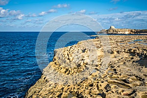 Salt evaporation ponds on Gozo island, Malta