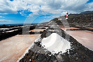 Salt evaporation ponds and Lighthouses, La Palma photo