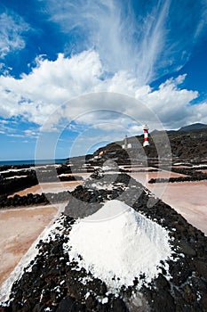 Salt evaporation ponds and Lighthouses, La Palma