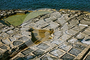 Salt evaporation ponds, Malta