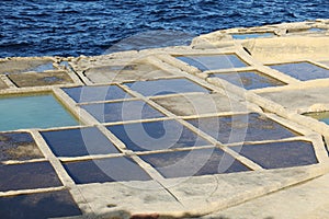 Salt evaporation ponds, Malta