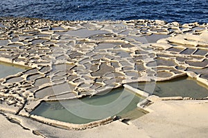 Salt evaporation ponds, Malta