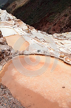 Salt evaporation ponds. Maras. Sacred Valley. Cusco region. Peru