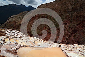 Salt evaporation ponds. Maras. Sacred Valley. Cusco region. Peru