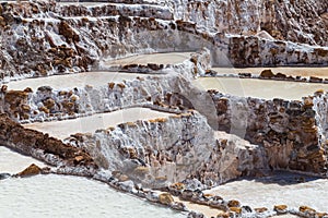 Salt evaporation ponds and mines built by Incas in Maras, Peru