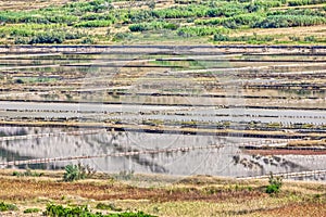 Salt Evaporation Ponds on Pag Island, Croatia